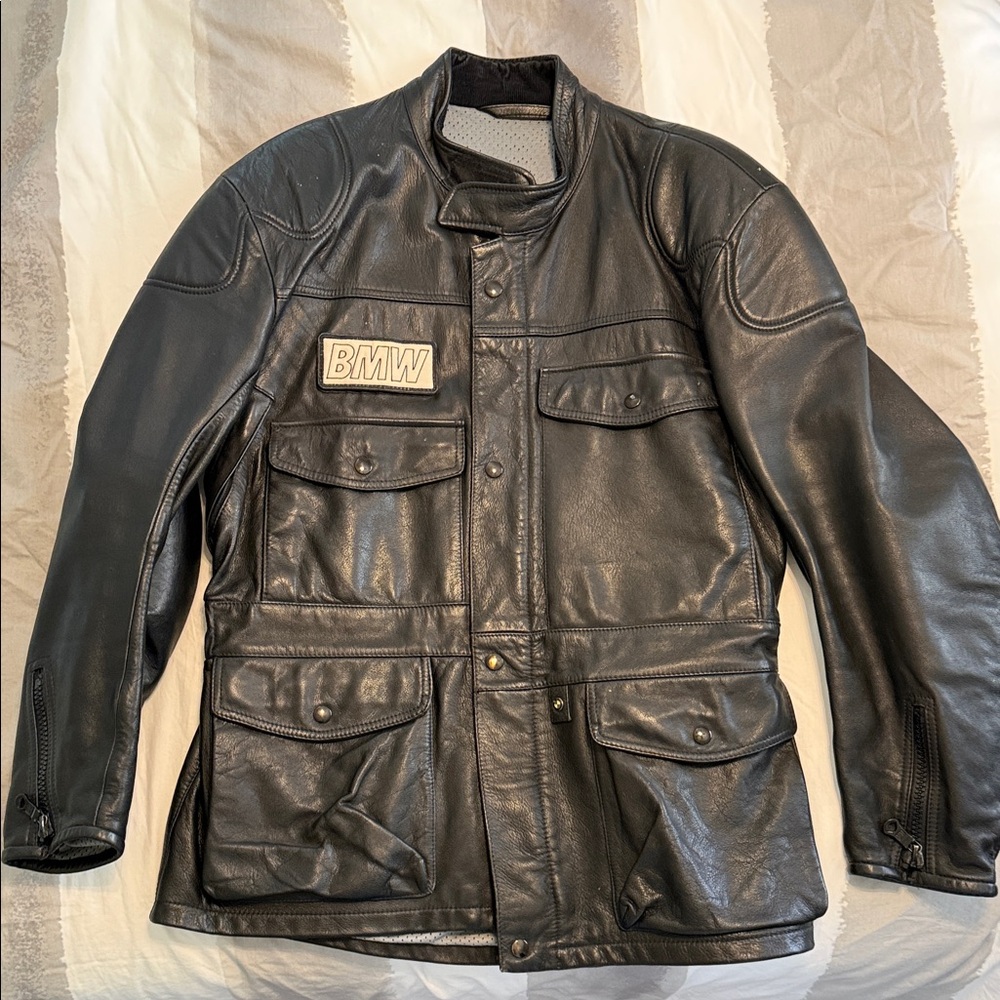 BMW Black Leather Motorcycle Jacket